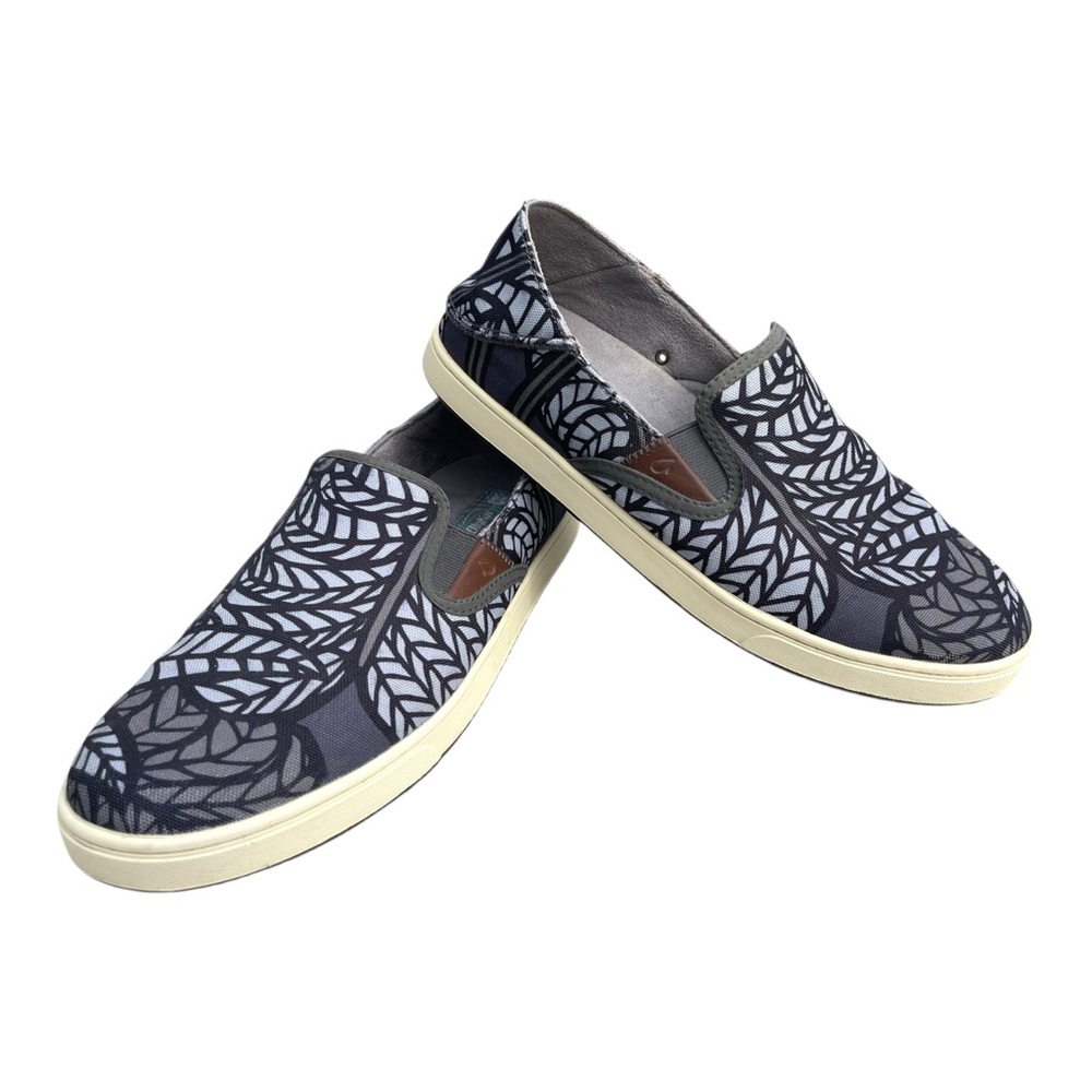 OluKai Kahu PowWow Gray Men's Slip-On Shoes Size 10